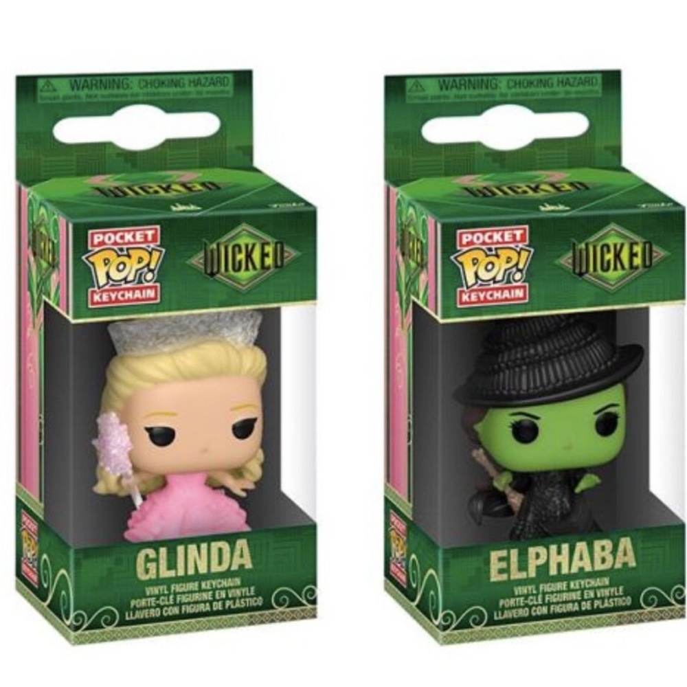 BRAND NEW Wicked Glinda & Elphaba Funko Pop Keychain